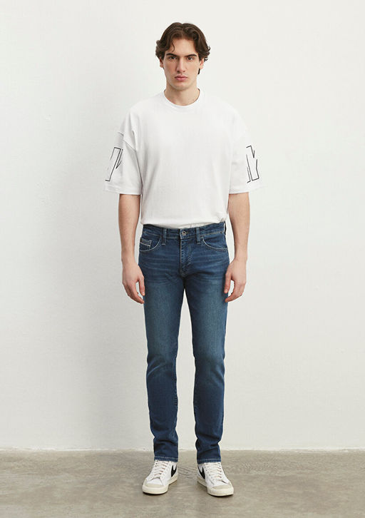 Jake Mavi Pro Golgeli Indigo Mavi Jean Pantolon фото 2