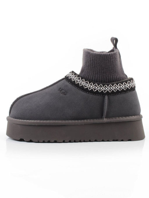 04-X-337 GRAY Угги женские (натуральная замша, 100% шерсть)
