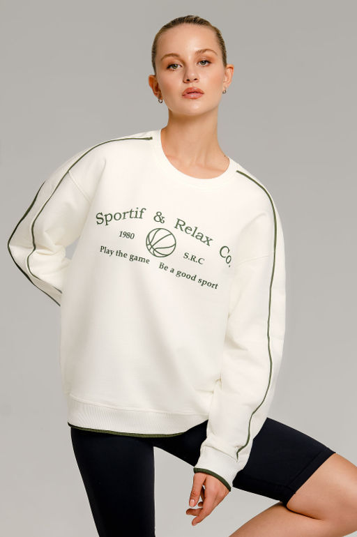 Арт. 15121 Свитшот женский 42-50 (5 шт) Цвет:молочный