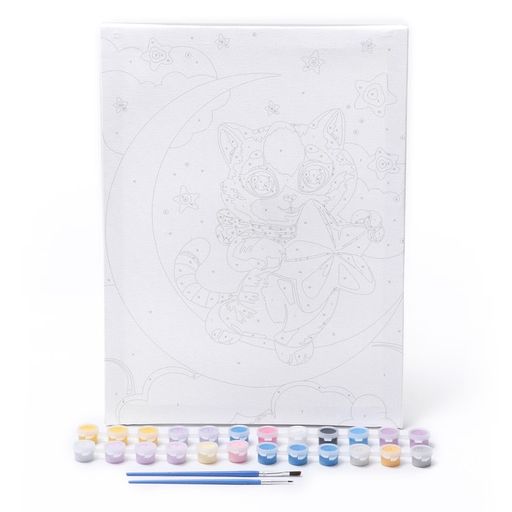 Картина по номерам на холсте с подрамником Котик со звёздочкой 30 40 см - Школа талантов фото 4