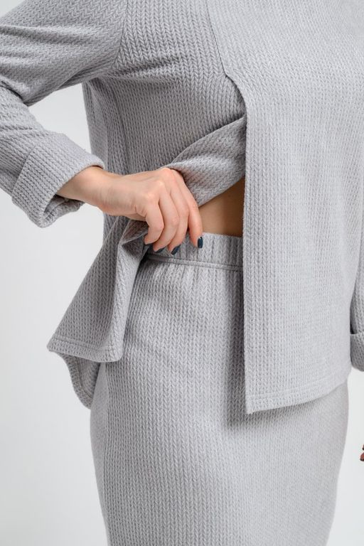 Юбка трикотажная прямая серое - Odis фото 6