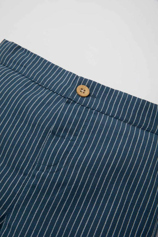 Полосатые расклешенные шорты из поплина для маленьких мальчиков - Defacto фото 2