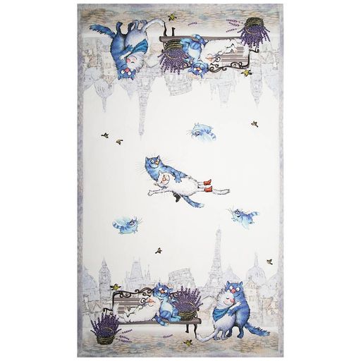 ПОЛОТЕНЦЕ СИНИЕ КОТЫ. ПАРИЖ,40Х70СМ, 100