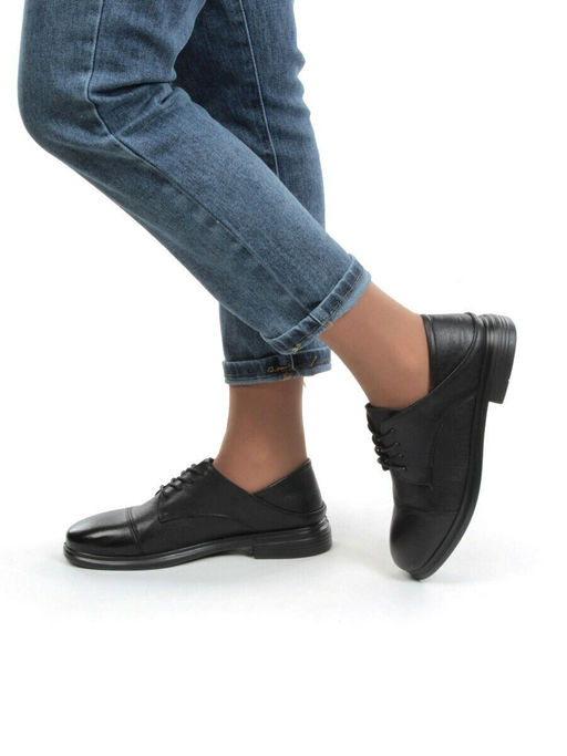 03-DCO51-1 BLACK Полуботинки женские (натуральная кожа)