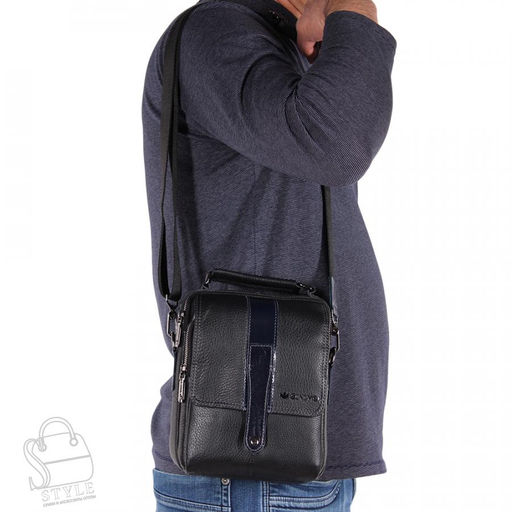 Сумка мужская кожаная 67716Z black Zinimxs