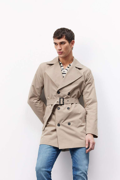 Slim Fit Dar Kesim Dugmeli Kemerli Trenckot - Defacto фото 2