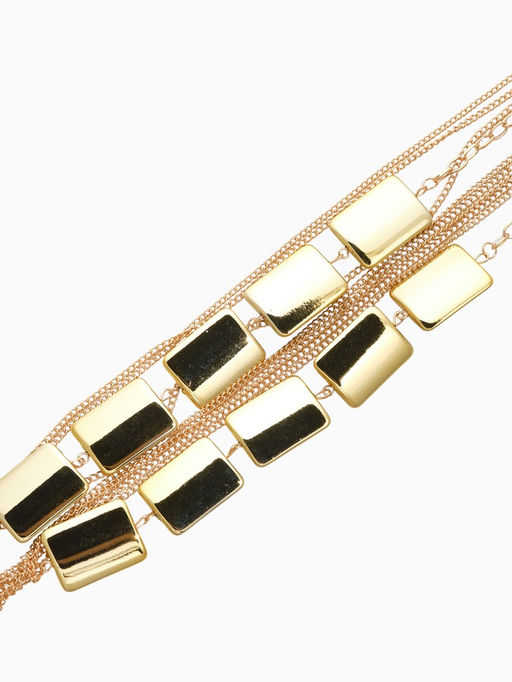 Набор 2 предмета: серьги, бусы Унисон прямоугольники, цвет золото, 80 см