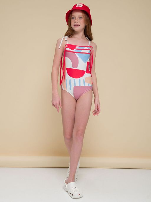 PELICAN, купальник для девочек, Молочный  фото 8