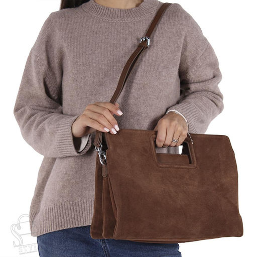 Сумка женская кожаная 8040QAA brown Polina&Eiterou  в Новосибирске
