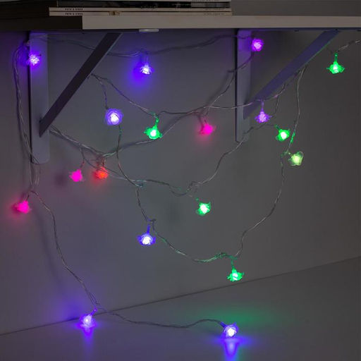 Гирлянда Нить 5 м с насадками Розы большие, IP20, прозрачная нить, 20 LED, свечение мульти (RG/RB), мигание, 220 В - Luazon lighting фото 3