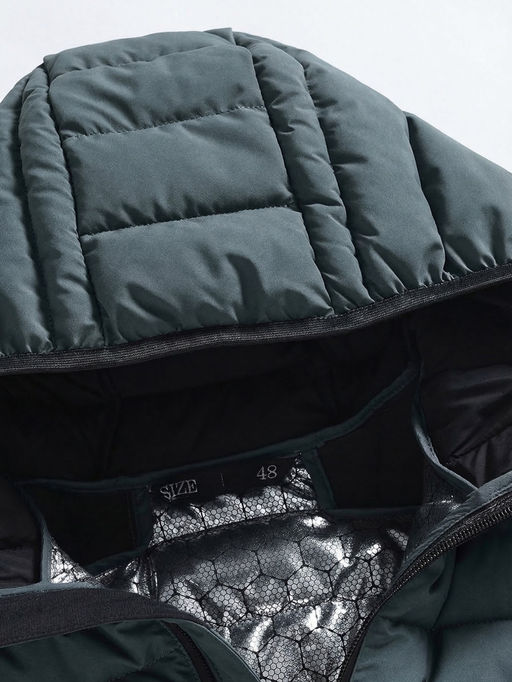 Куртка мужская удлинённая стёганая с капюшоном и графеновой подкладкой утеплитель тинсулейт