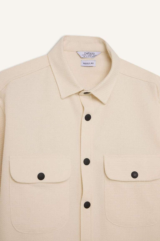 Рубашка Relax Fit с длинными рукавами на пуговицах и карманами - Defacto фото 2