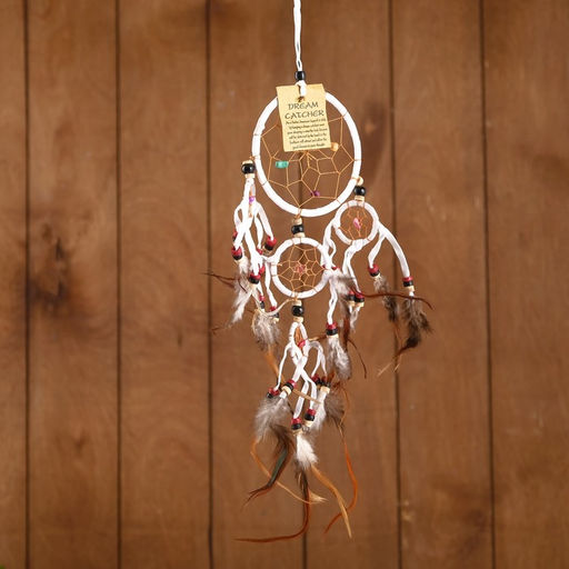 Ловец снов «Пять колец», 14×0.5×40 см, белый