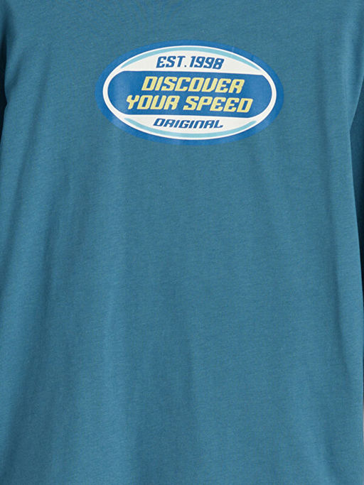 Bisiklet Yaka Bask?l? Erkek ?ocuk Ti??rt