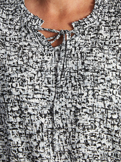 Ba?lamal? Yaka Desenli Kad?n Bluz