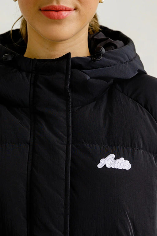 Пуховик удлиненный без капюшона Черный - Anta sport фото 3