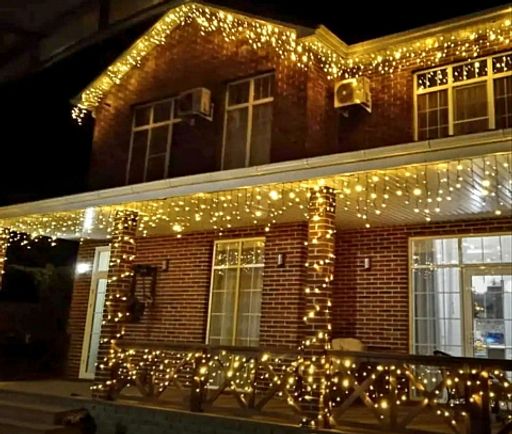 Уличная гирлянда бахрома 12х0,6м. ЖЕЛТАЯ