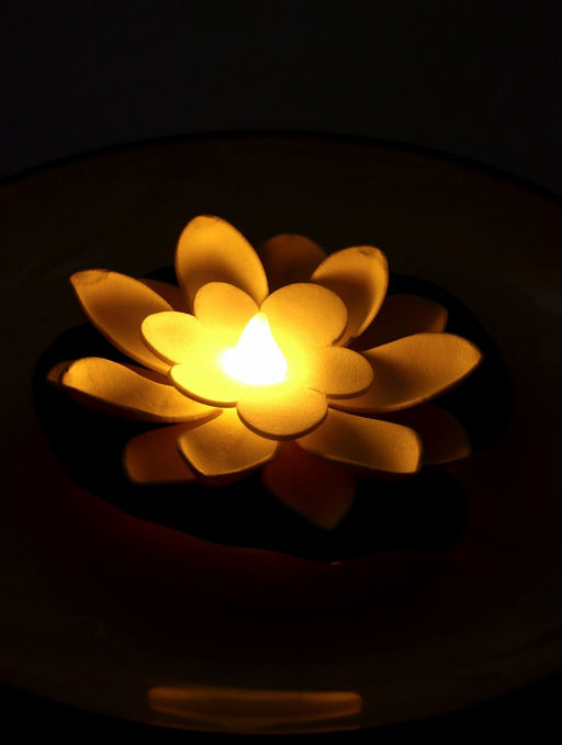 Садовый светильник для водоемов 10 х 13 х 15 см, на батарейке "Лотос" белый СК-004