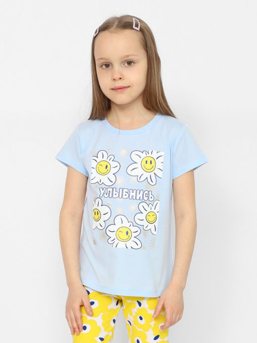CRB wear/CSKG 63579-43-373 Футболка для девочки,голубой/Ex.Cherubino