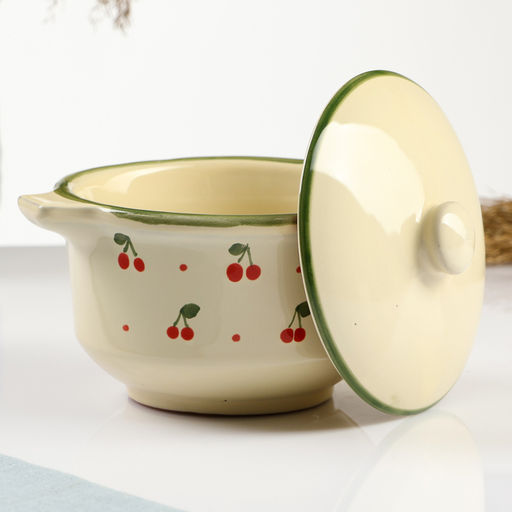 Бульонница с крышкой Псковский гончар «Кантри», 500 мл, 16×13×9 см, керамика, бежевая