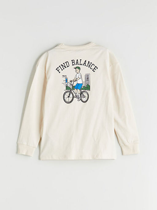 Bisiklet Yaka Bask?l? Erkek ?ocuk Ti??rt