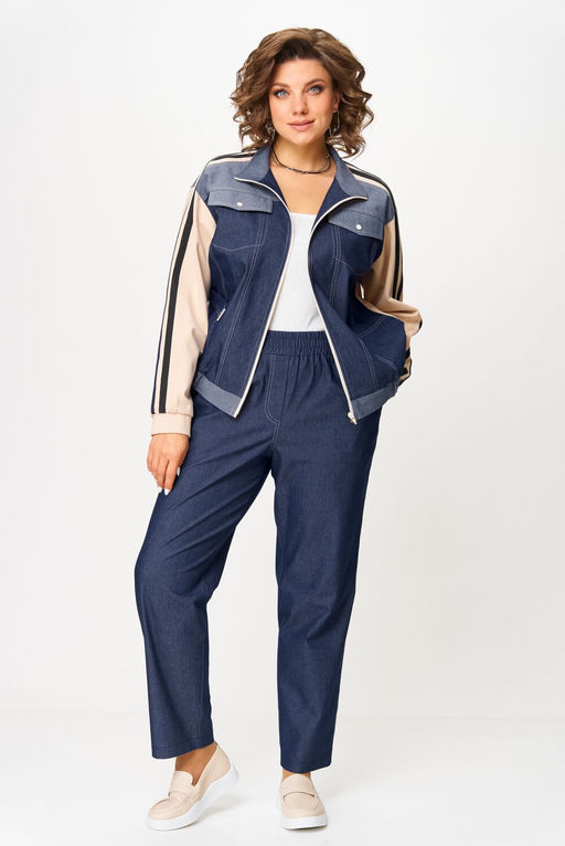 Костюм Aira Style 24236 сине-бежевый