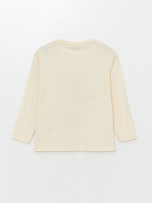 Bisiklet Yaka Bask?l? Uzun Kollu K?z ?ocuk Pijama Tak?m?