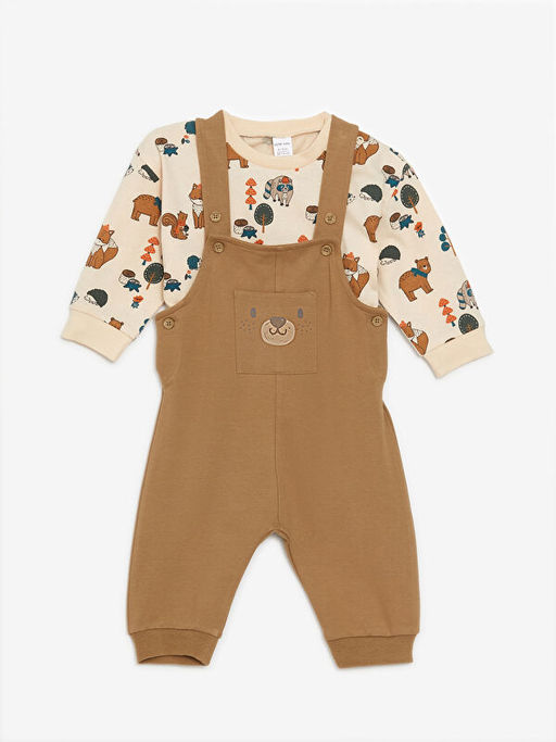 Nak??l? Erkek Bebek Salopet ve Ti??rt 2li Tak?m - Waikiki фото 2