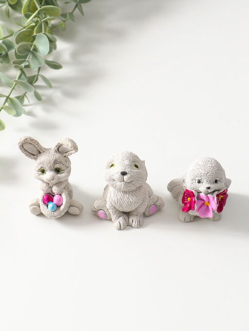 Набор фигурок 3 шт. Весёлые кролики, 6?5 см