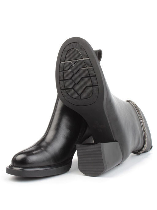 04-M3-840 BLACK Ботильоны зимние женские (натуральная кожа, натуральный мех)