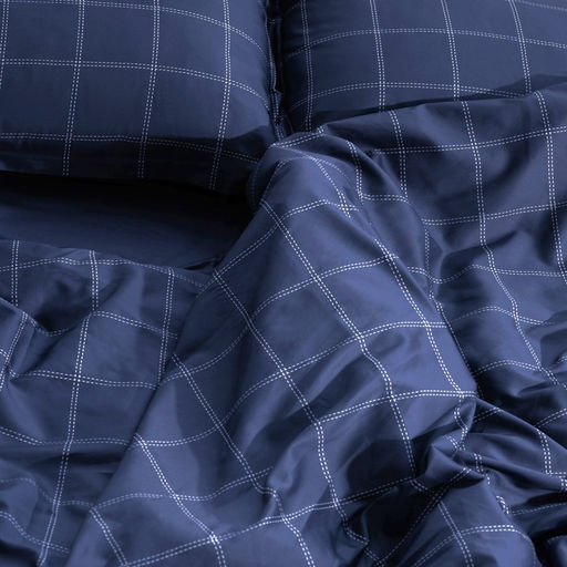 Постельное бельё Этель дуэт Cage: dark blue, 143х215 см-2шт, 215х240 см, 50х70+3 см-2 шт, мако-сатин, 114г/м2  фото 8
