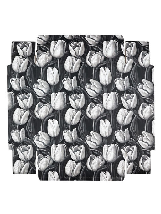 Коробка для цветов с вазой и пластиковыми окнами складная «Чёрно-белая эстетика», 23×30×23 см