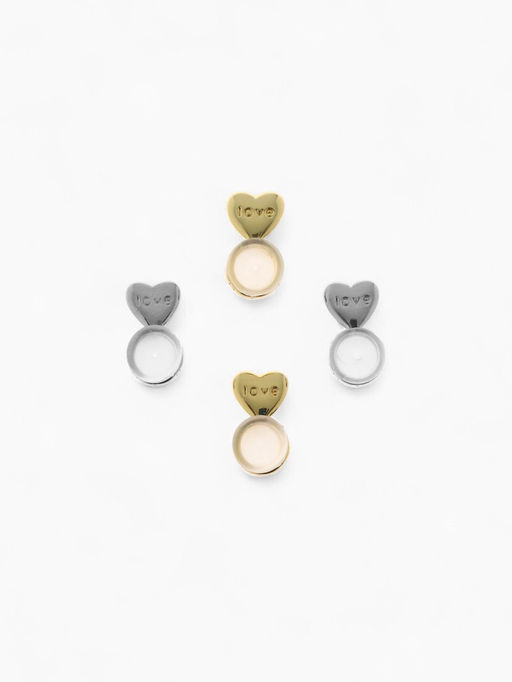 Заглушки силиконовые «Сердце» поддерживающие (3 пары), цвет золото, серебро