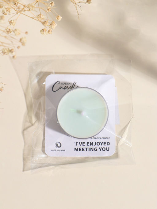 Цена за 3 шт. Чайная свеча ароматическая «Круглая» светло-голубая, древесный, 3.8×3.8×1.8 см