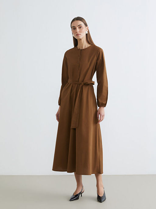 Bisiklet Yaka Ku?akl? Elbise