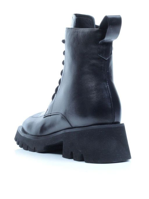 01-CG34-1 BLACK Ботинки демисезонные женские (натуральная кожа, байка)