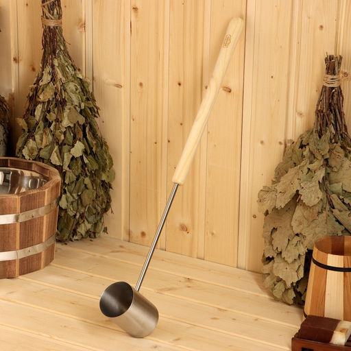 Ковш - черпак для бани и сауны, 275 мл, деревянная ручка, 60 см, «Добропаровъ»