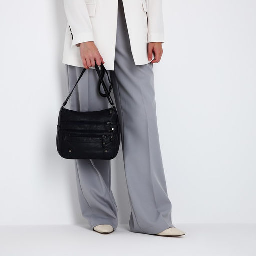 Сумка-мешок на молнии, цвет синий - Simaland фото 3