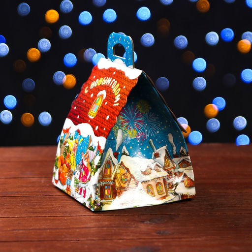 Цена за 10 шт. Подарочная коробка Новогодняя Акварель 12 х 12 х 16,8 см - Simaland фото 4