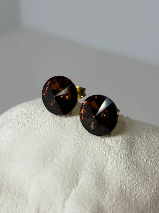 Серьги (гвоздики) PR1007(4)коричн - Mini maxi фото 2