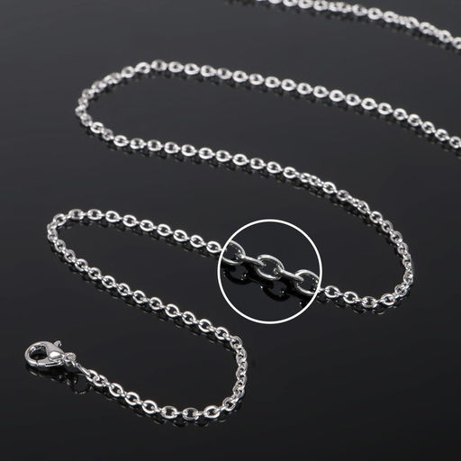 Цепочка с двумя карабинами, набор 5 шт. L=70 см, 5×3 мм, СМ-1935, цвет серебро