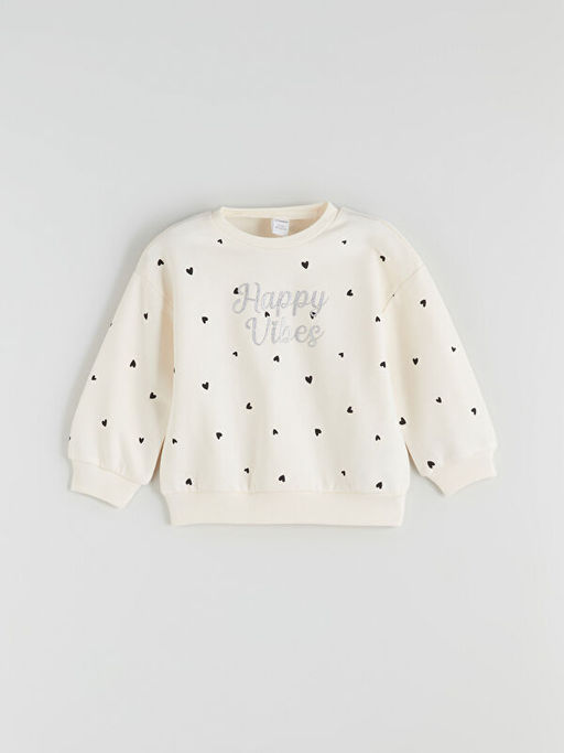 Bisiklet Yaka K?z ?ocuk Sweatshirt ve E?ofman Alt?