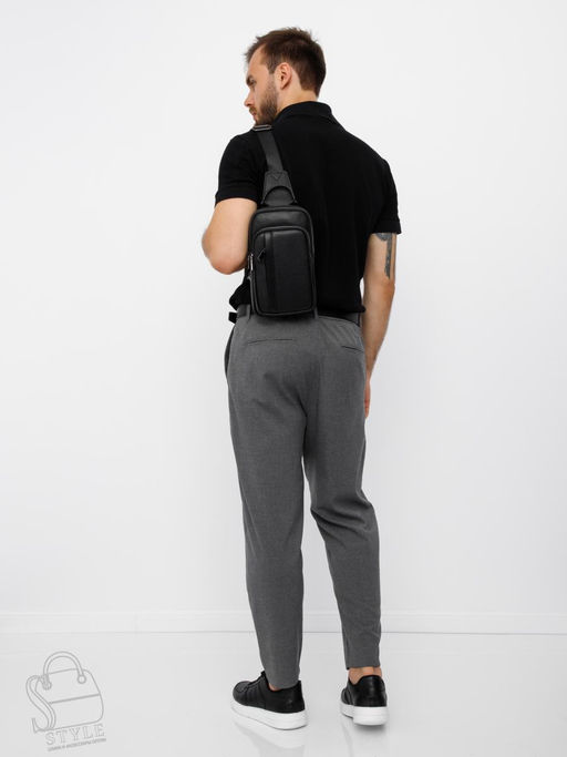 Рюкзак мужской кожаный 1102H black Heanbag в Новосибирске