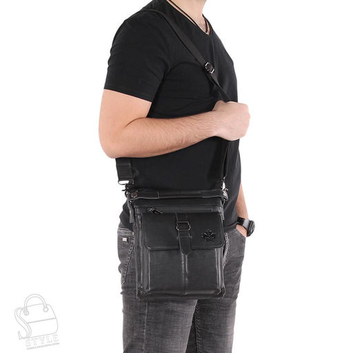Сумка мужская кожаная 7612Z black Zinimxs