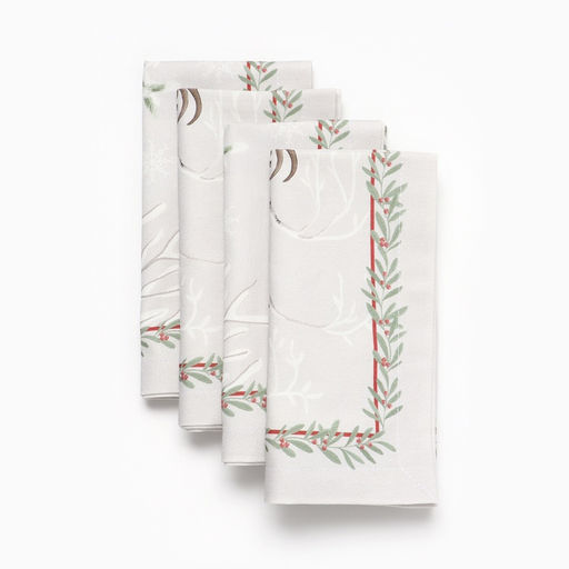 Набор салфеток сервировочных «Этель. Новогоднее чудо», 4 шт., серые, 40×40 см