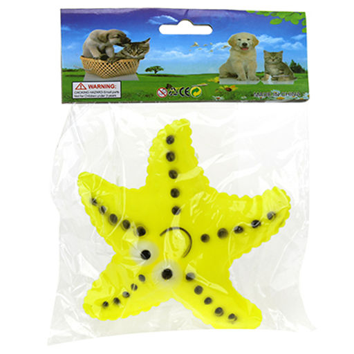 Игрушка для собаки "Морская звезда" 13х12,5см, резиновая, с пищалкой, цвета микс (Китай)