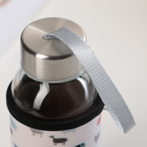 Бутылка для воды «Абстракция», 300 мл, h=17 см, в чехле, стекло, МИКС