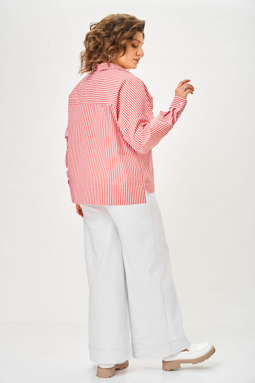 Рубашка Michel Chic 798 полоска красная  фото 6