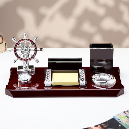 Набор настольный 6 в1 с визитницей, красное дерево