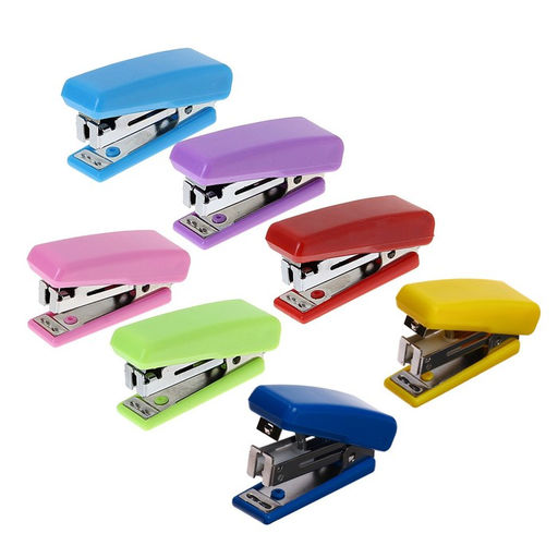 Цена за 4 шт. Мини - степлер канцелярский №10, Calligrata, до 7 листов, МИКС